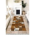 Motto Hali Patchwork Westa Kaymaz Tabanlı Yıkanabilir Antibakteriyel Dijital Baskı Patchwork Halı Kilim, PW-8089C-WST-80X200