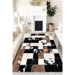 Motto Hali Patchwork Westa Kaymaz Tabanlı Yıkanabilir Antibakteriyel Dijital Baskı Patchwork Halı Kilim, PW-8090B-WST-160X400