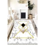 Motto Hali Stone Verona Kaymaz Deri Tabanlı Yıkanabilir Antibakteriyel Dijital Baskı Halı Yolluk, ST-1014C-VRN-100X200