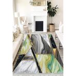 Motto Hali Stone Verona Kaymaz Deri Tabanlı Yıkanabilir Antibakteriyel Dijital Baskı Halı Yolluk, ST-1031A-VRN-80X200