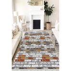 Motto Hali Stone Verona Kaymaz Deri Tabanlı Yıkanabilir Antibakteriyel Dijital Baskı Halı Yolluk, ST-1046E-VRN-80X300
