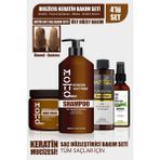 Motto Plus Professional 4'lü Brezilya Fönü Şampuan Keratin Saç Düzleştirici Bakım Seti (Keratin-Şampuan-Maske-Serum)