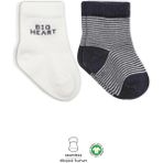Motto Ticaret Mey Ithalat® 2'li Big Heart Penye Soket Çorap 10117 Antrasit - Renkli