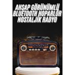 Motto Ticaret Nostaljik Görünümlü Ahşap Radyo Tf Sd USB Girişli LED Fener Işıklı - Renkli