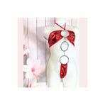 Motto10butik Bacio Zincirli Metalli Kırmızı Fantazi Seksi İç Giyim BC9187 Çok Renkli-XS