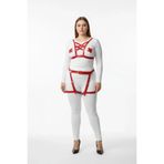 Motto10butik Büyük Beden Kırmızı Kadın Harness Takım Seksi Deri Jartiyerli - APFT866 Siyah-4XL-5XL