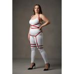 Motto10butik Büyük Beden Kırmızı Kadın Jartiyer Harness Deri Fantazi Vücut Takımı - APFT274 Haki-S/M