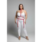 Motto10butik Büyük Beden Kırmızı Kadın Jartiyer Harness Deri Vücut Aksesuarı - APFT230 Haki-L/XL