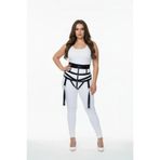 Motto10butik Büyük Beden Siyah Kadın Deri Harness Takım Jartiyerli Püskül Detaylı - APFT397 Kırmızı-L/XL