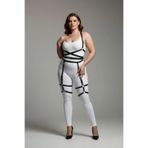 Motto10butik Büyük Beden Siyah Kadın Deri Jartiyer Harness Vücudu Saran Şık Kombin Aksesuarı - APFT2 Kırmızı-L/XL