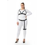 Motto10butik Büyük Beden Siyah Kadın Harness Takım Jartiyer Kemerli Şık Deri Aksesuar - APFT863 Siyah-L/XL