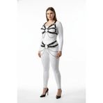 Motto10butik Büyük Beden Siyah Kadın Harness Takım Zincir ve Halka Detaylı Fantezi Aksesuarı - APFT1 Haki-2XL/3XL