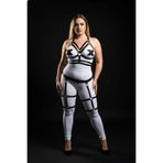 Motto10butik Büyük Beden Siyah Kadın Jartiyer Harness Fantazi Deri Takım - APFT303 Siyah-L/XL