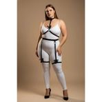 Motto10butik Büyük Beden Siyah Kadın Jartiyer Harness Fiyonk Detaylı Fantazi Vücut Aksesuarı - APFT2 Siyah-2XL/3XL