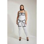 Motto10butik Büyük Beden Siyah Kadın Jartiyer Harness Takım Tasmalı Deri Vücut Aksesuarı - APFT242 Kırmızı-4XL-5XL