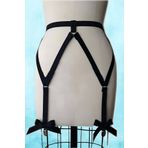 Motto10butik Fiyonklu Seksi Jartiyer Harness - APFT68 Siyah-4XL-5XL