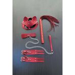 Motto10butik Kırmızı Fantezi Set, Kırbaç - Kelepçe - Tasma - Maske Takım - APFT1246 Çok Renkli-tek ebat