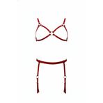 Motto10butik Kırmızı Harness Takım Deri Jartiyer Detaylı Metal Halkalı - APFT228 Haki-L/XL