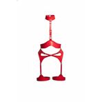 Motto10butik Kırmızı Harness Takım Gerdanlık Detaylı Tokalı Deri - APFT1196 Kırmızı-S/M