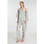 Motto10butik Sabahlık Atlet ve Pantolon Takım Pamuklu Pijama Set