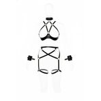 Motto10butik Siyah Harness Takım Deri Jartiyerli Boyunluk Detaylı - APFT1189 Kırmızı-2XL/3XL