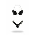 Motto10butik Siyah Harness Takım Suni Deri Zincir Detaylı Bralet - APFT1223 Taba-2XL/3XL