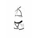 Motto10butik Siyah Harness Takım Tokalı Bacak Detaylı Vücut Aksesuarı - APFT1084 Haki-L/XL