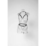 Motto10butik Siyah Harness Takım Zincir Detaylı Metal Halka Aksesuar - APFT1195 Siyah-L/XL