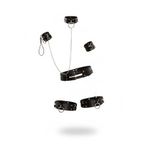 Motto10butik Siyah Harness Takım Zincir Detaylı Metal Halka Aksesuarlı 5 Parça Set - APFT479 Taba-2XL/3XL