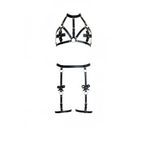 Motto10butik Siyah Jartiyer Harness Deri Boyunlu Fiyonk Detaylı Takım - APFT310 Haki-S/M