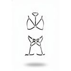 Motto10butik Siyah Jartiyer Harness Deri Halkalı Vücut Takımı - APFT507 Siyah-S/M