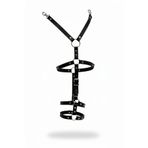 Motto10butik Siyah Jartiyer Harness Deri O-Ring Detaylı Ayarlanabilir - APFT942 Siyah-S/M