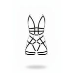 Motto10butik Siyah Jartiyer Harness Deri Vücut Kafesi Tam Boy - APFT502 Siyah-S/M