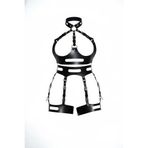 Motto10butik Siyah Jartiyer Harness Deri Vücut Korse Tokalı - APFT1302 Taba-L/XL