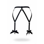 Motto10butik Siyah Jartiyer Harness Fiyonk Detaylı Klipsli Bacak Aksesuarı - APFT68 Kırmızı-2XL/3XL