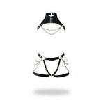 Motto10butik Siyah Jartiyer Harness Zincir Detaylı Deri İkili Takım - APFT1369 Haki-L/XL