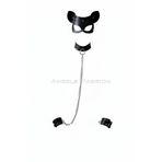 Motto10butik Siyah Maske Kedi Kulaklı Zımba Detaylı - APFT1341 Haki-tek ebat