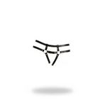 Motto10butik Siyah Tanga - Külot Suni Deri Halka Detaylı Harness - APFT889 Kırmızı-L/XL