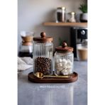 Mottogo 2'li Akasya Vakumlu Kapak Cam Kavanoz Seti 1300ml - 950ml Gold Kaşık Hediyeli