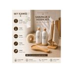 Mottogo Bambu Mutfak Düzenleyici Set Sabunluk Havluluk Kaşıklık Tezgah Üstü Organizer