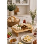 Mottogo Bambu Yükseltici Sunum Standı – Ayaklı Kahvaltı & Peynir Tabağı 33 x 21.5 x 10 cm