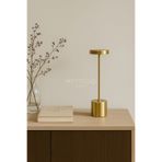 Mottogo Kablosuz Dokunmatik Şarjlı Gold LED Masa Lambası – Modern Uzun Form Metal Abajur 33x8 cm