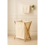 Mottogo Katlanabilir Çamaşır Sepeti Bambu Ayaklı Çamaşır Organizeri 42×60×27 cm Oyuncak & Düzenleme Sepeti