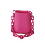 Mottopi 3D Baskı Zincirli Dikey Çanta,El ve Omuz Çantası (PEMBE)