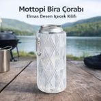Mottopi Elmas Desenli Bira Kılıfı,Bİra Çorabı, Biranız Isınmasın Eliniz Üşümesin Gizli 500 ml Şişe Teneke Termos Kılıf,İçecek Kılıfı-TRANSPARAN - Şeffaf