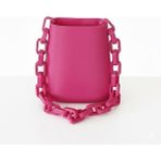 Mottopi Zincirli Dikey Çanta,el ve Omuz Çantası,3d Baskı Çanta- - Pembe