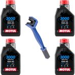 Motul 3000 10W-40 4t Motosiklet Yağı (4 Litre) + Zincir Fırçası Hediyeli
