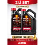 Motul 8100 X-Clean Efe 5W-30 Motor Yağı 4L X2 (8 Litre) 2025 Üretim Tam Sentetik Dexos2 C2/C3