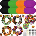 Moucuny 470 adet cadılar bayramı el sanatları kitleri cadılar bayramı DIY çelenk zanaat kiti cadılar bayramı çelenk süslemeleri hayalet cadı yarasalar kabak kedi çıkartmaları ev sınıf kapalı parti