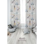 Moud's Araba ve Helikopter Desenli Baskılı Çocuk ve Bebek Odası Fon Perdesi 2 Kanat - Prd-03 - Renkli - 140 x 270 cm